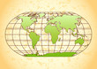 Green world map with grunge paper background Green world map with grunge paper background