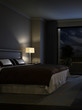 Hotel room at night