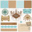 Scrapbook design elements - Vintage Wedding Set - in vector