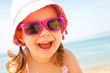little girl at resort on sea