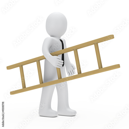 Illustration: businessman ladder businessman ladder
