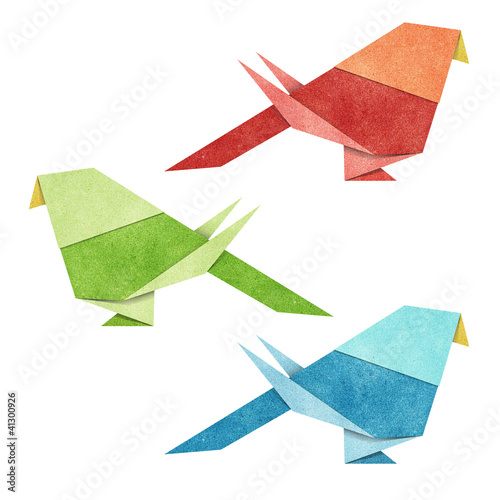 Photo: Origami Bird Zebra Parakeet made from Recycle Paper Origami Bird Zebra Parakeet made from Recycle Paper