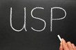 USP, Unique Selling Point business phrase abbreviation.