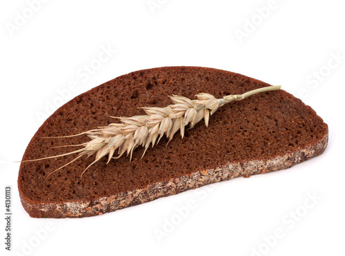 Photo: rye bread isolated on white background rye bread isolated on white background