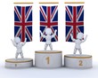 canvas print picture - winners on a championship podium