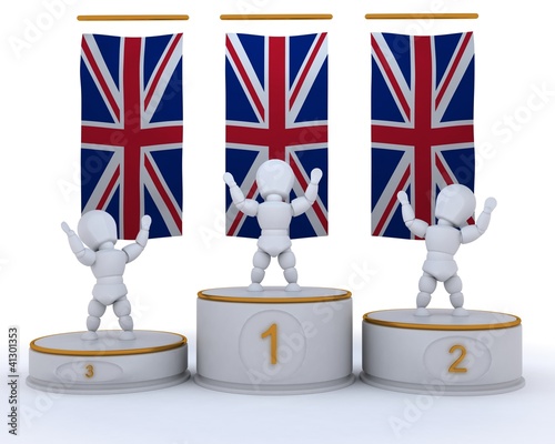 Illustration: winners on a championship podium winners on a championship podium