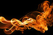 fire and smoke on a black background