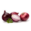 Red sliced onion and fresh parsley still life