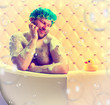 Foto: Romantic dreamer taking bath Romantic dreamer taking bath