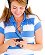 Woman listening to music Woman listening to music