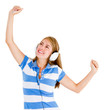 Woman loving music