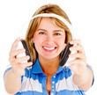 Woman with headphones Woman with headphones
