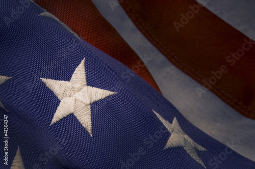 Photo: Closeup of a star on an America Flag Closeup of a star on an America Flag