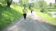 Video: Young woman taking breath during jogging Young woman taking breath during jogging