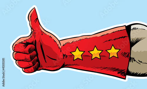 Vector: Superhero hand giving the thumbs up Superhero hand giving the thumbs up