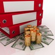 3d illustration of a folder with dollars 3d illustration of a folder with dollars