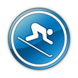 Glossy Button "Downhill Skiing"