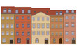 set of old town houses