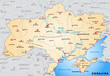 Landkarte der Ukraine mit Hauptstädten