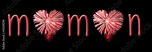 Illustration: Maman, feu d'artifice coeur Maman, feu d'artifice coeur
