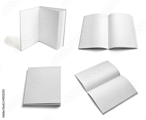 Photo: leaflet notebook textbook white blank paper template leaflet notebook textbook white blank paper template