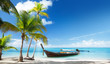 wood boat on the beach