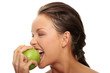 Beautiful woman with green apple Beautiful woman with green apple