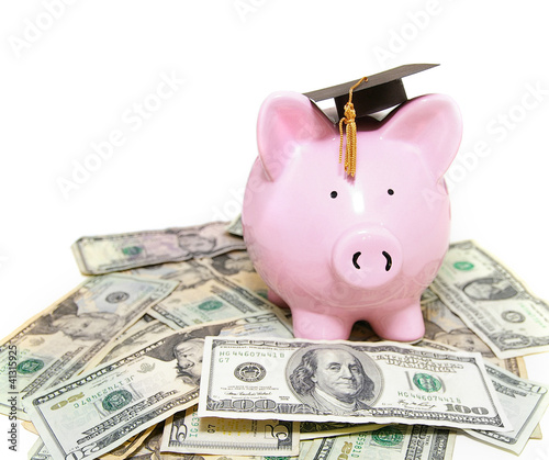 Photo: piggy bank with graduation cap piggy bank with graduation cap