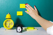 woman paste note
