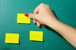 woman paste note