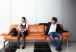 Two business people waiting for job interview