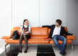 Two business people waiting for job interview