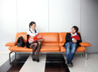 Two business people waiting for job interview
