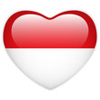 Monaco Flag Heart Glossy Button