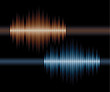 Vector: Blue and orange stereo waveform Blue and orange stereo waveform