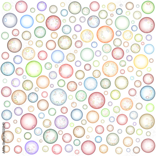 Illustration: glossy abstract sphere bubble pattern in multiple color on white glossy abstract sphere bubble pattern in multiple color on white