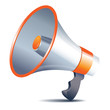 megaphone loudspeaker on white background megaphone loudspeaker on white background