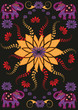 Festive typical indian elephant over dark background