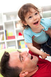 Happy times playing with dad