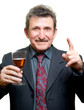 Elder businessman man toasting with glass isolated on white Elder businessman man toasting with glass isolated on white