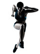 Photo: woman runner jogger jumping woman runner jogger jumping