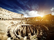 inside of Colosseum in Rome, Italy