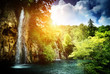 waterfall in deep forest