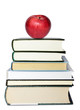 Books and apple