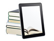 tablet pc with books