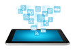 Tablet PC with application icons Tablet PC with application icons