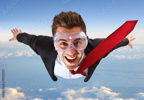 Photo: Skydiving businessman Skydiving businessman