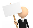 3d person with blank banner 3d person with blank banner
