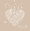 Pastel greeting card with lacy heart shape