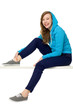 Young woman wearing hooded top